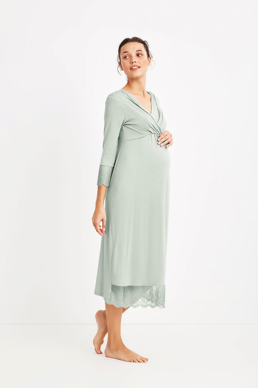 Robe longue maternité verte NC