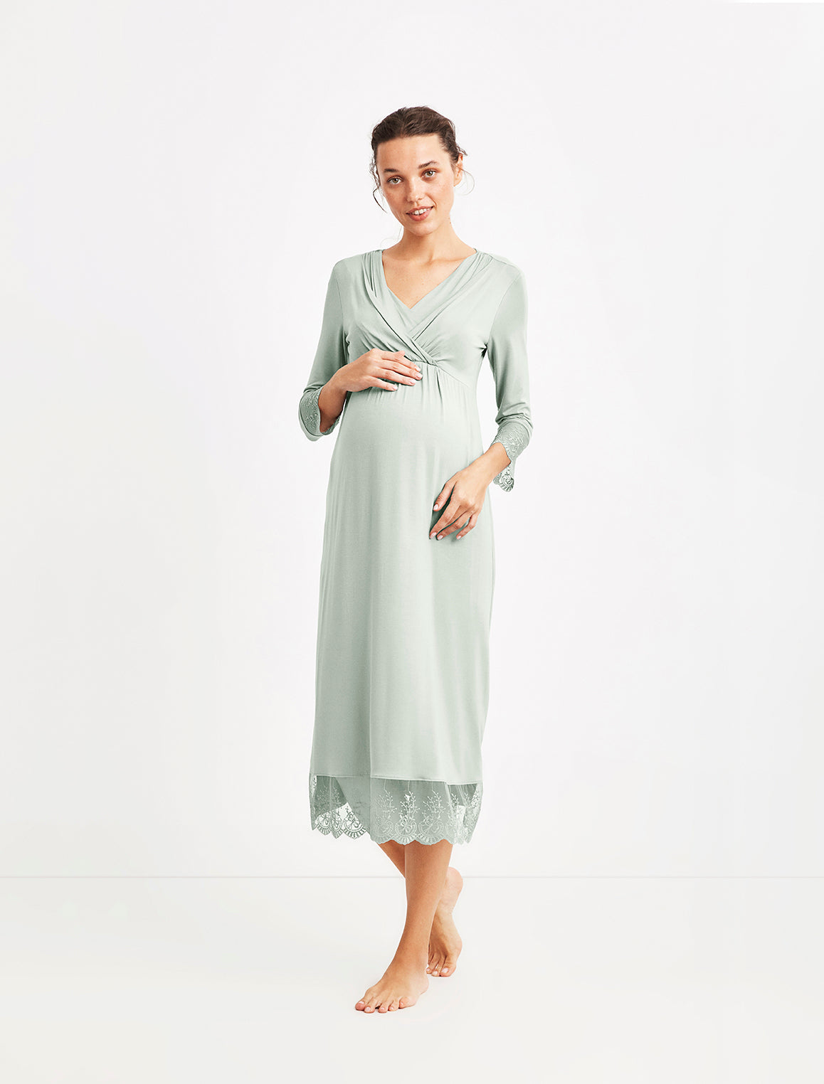 Robe longue maternité verte NC