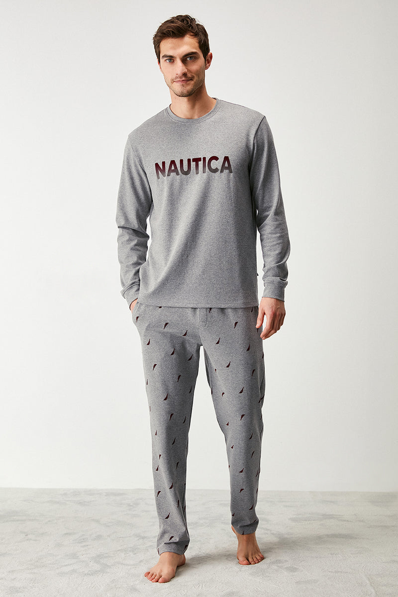 Pyjama homme gris bordeaux Nautica ES